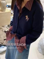 [재고] 2025 가을 패션 라운드넥 싱글브레스트 태슬 포니 루즈 롱슬리브 니트 가디건 Y686