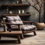 중년용 원목 레저 의자 디자이너 홈스테이 거실 팔걸이 가죽 싱글 소파 의자 레이지 리클라이너