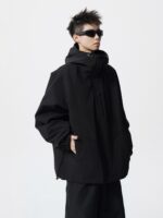 패션 브랜드 양면 재킷 남성 가을 미국 스타일 스플라이싱 콘트라스트 컬러 후드 재킷 바이브 아웃도어 방풍 등산 재킷 - 이미지 3