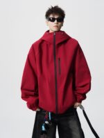 패션 브랜드 양면 재킷 남성 가을 미국 스타일 스플라이싱 콘트라스트 컬러 후드 재킷 바이브 아웃도어 방풍 등산 재킷 - 이미지 4