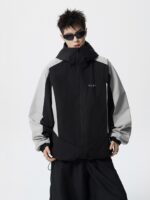 패션 브랜드 양면 재킷 남성 가을 미국 스타일 스플라이싱 콘트라스트 컬러 후드 재킷 바이브 아웃도어 방풍 등산 재킷 - 이미지 5
