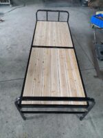 접이식 싱글 침대 강화 더블 침대 홈 심플 휴대용 사무실 낮잠 1.2미터 철제 프레임 1.2미터