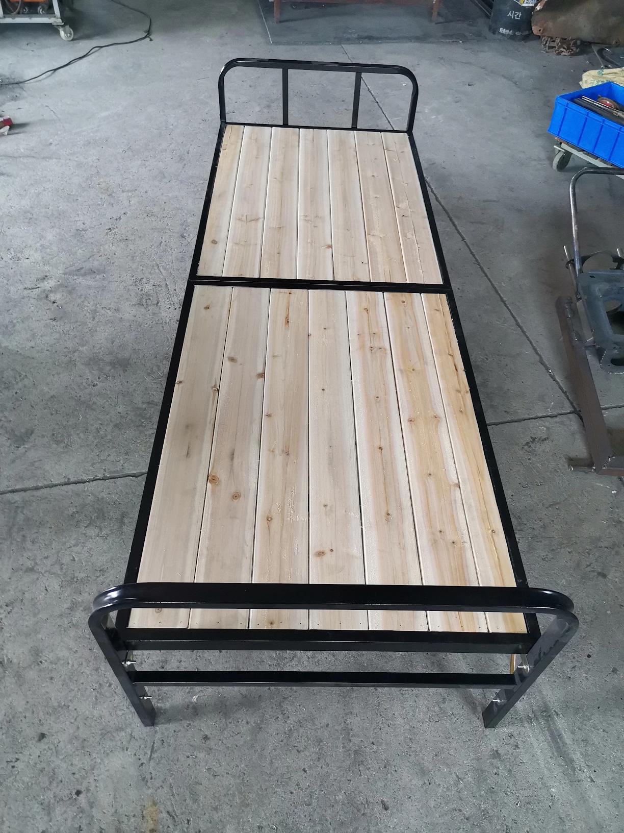 main_979413971032_0 접이식 싱글 침대 강화 더블 침대 홈 심플 휴대용 사무실 낮잠 1.2미터 철제 프레임 1.2미터 - 이미지 1