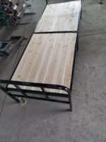 접이식 싱글 침대 강화 더블 침대 홈 심플 휴대용 사무실 낮잠 1.2미터 철제 프레임 1.2미터 - 이미지 2