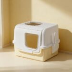 창거바오 초대형 완전 밀폐형 고양이용 변기통 방수 및 방취 고양이 변기 상단 개방형 메인쿤 변기 용품 - 이미지 4