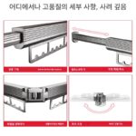 알루미늄 합금 벽걸이형 접이식 망원형 옷 건조대 실내 발코니 보이지 않는 옷 건조대 홈 프리 펀칭 옷 건조대 - 이미지 5