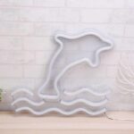 창의적인 후면 패널 네온 조명 돌고래 LED 아크릴 후면 패널 네온 조명 거실 장식 침실 부드러운 조명 야간 조명 - 이미지 3