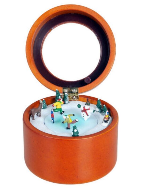 미국 미스터 크리스마스 아이스 스케이팅 원형 나무 오르골 유럽산 수지 크리스마스 새해 선물