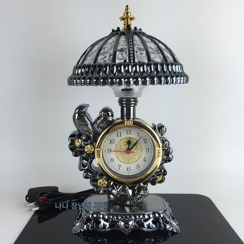 main_524159124526_0 무료 배송 복고풍 유럽 코코넛 나무 돌고래 길조 새 시계 창의적인 시계 침대 옆 책상 램프 학생용 야간 조명 - 이미지 1