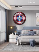 무음 만화 벽시계 어벤져스 캡틴 아메리카 쿼츠 시계 거실 침실 서재 현대식 창의적 시계