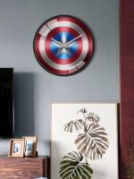 무음 만화 벽시계 어벤져스 캡틴 아메리카 쿼츠 시계 거실 침실 서재 현대식 창의적 시계 - 이미지 5