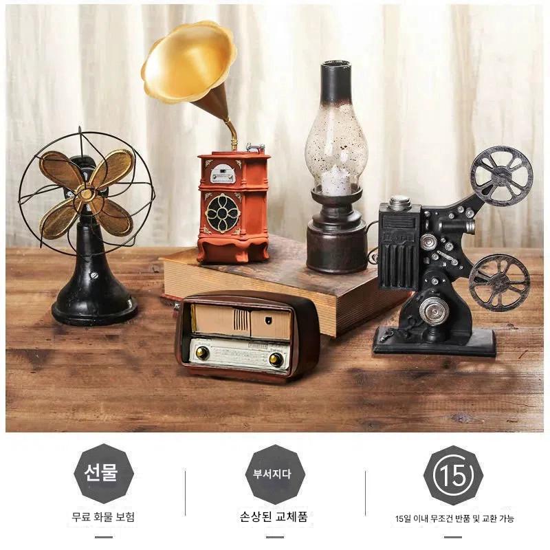 main_533010150814_0 레트로한 향수를 불러일으키는 작은 장식품, 카페의 오래된 물건, 미국식 거실, 와인 캐비닛, 가정 장식, 책장 - 이미지 1