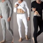 남성용 모달 써멀 속옷 세트, 겨울 V넥, 얇은 순면 써멀 속옷, 흰색 면 스웨터