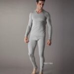 남성용 모달 써멀 속옷 세트, 겨울 V넥, 얇은 순면 써멀 속옷, 흰색 면 스웨터 - 이미지 4