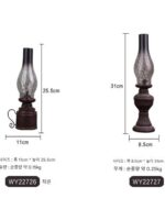 복고풍 고풍 등유 램프 장식품 캠핑 조명 회전 랜턴 향수적 골동품 오래된 물건 중화민국 포즈 소품 - 이미지 4