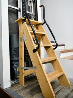 나무 사다리 가정용 견고한 나무 접이식 사다리 두꺼워진 계단 사다리 책장 나무 사다리 맞춤형 등반 계단 - 이미지 4