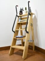 나무 사다리 가정용 견고한 나무 접이식 사다리 두꺼워진 계단 사다리 책장 나무 사다리 맞춤형 등반 계단 - 이미지 5