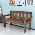 레트로 원목 롱체어 오래된 발코니 레저 야외 등받이 더블 롱 소파 의자 공원 살균 원목 의자 - 이미지 3