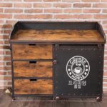 미국산 단단한 목재 식탁 사이드보드 수납 캐비닛 맞춤형 산업 스타일 복고풍 레스토랑 티테이블 찬장 식탁 캐비닛 작은 와인 캐비닛 - 이미지 2