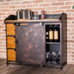 미국산 단단한 목재 식탁 사이드보드 수납 캐비닛 맞춤형 산업 스타일 복고풍 레스토랑 티테이블 찬장 식탁 캐비닛 작은 와인 캐비닛 - 이미지 3