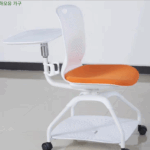 패션 화이트 컨퍼런스 의자, 쓰기 보드 교육 의자, 수납 트레이 풀리, 스마트 교실 학생 책상 의자 - 이미지 2
