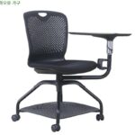 패션 화이트 컨퍼런스 의자, 쓰기 보드 교육 의자, 수납 트레이 풀리, 스마트 교실 학생 책상 의자 - 이미지 3