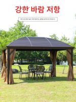 안뜰 텐트, 야외용 선쉐이드, 야외 정원 파빌리온, 옥상용 선쉐이드, 알루미늄 합금 차양