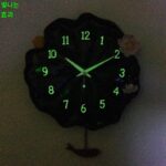 새로운 목가적인 연꽃잎 벽시계 창의적인 조용한 거실 스윙 시계 14인치 흥미로운 빛나는 홈 시계 - 이미지 2