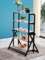 변형식 테이블 접이식 식탁 다기능 접이식 테이블 다층 책장 발코니 수납 선반 이동식 디스플레이 꽃 스탠드 - 이미지 2