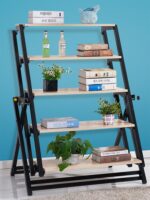 변형식 테이블 접이식 식탁 다기능 접이식 테이블 다층 책장 발코니 수납 선반 이동식 디스플레이 꽃 스탠드 - 이미지 3