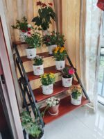 변형식 테이블 접이식 식탁 다기능 접이식 테이블 다층 책장 발코니 수납 선반 이동식 디스플레이 꽃 스탠드 - 이미지 5