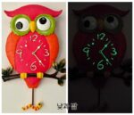 새로운 창의적인 색상 올빼미 벽시계 패션 거실 무음 시계 개성 어린이 방 빛나는 홈 시계 - 이미지 3