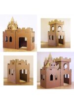 어린이 공예 그린 캐슬 유치원 장난감 놀이집 골판지 상자 실내 집 골판지 텐트 건물 - 이미지 3