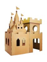 어린이 공예 그린 캐슬 유치원 장난감 놀이집 골판지 상자 실내 집 골판지 텐트 건물 - 이미지 5