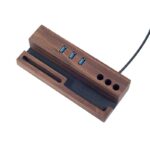 로고 맞춤 선물 견고한 목재 USB3.0 오디오 컴퓨터 허브 스플리터 모바일 폰 태블릿 스탠드 데스크탑 스토리지 - 이미지 5