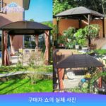 야외 안뜰 알루미늄 합금 부식 방지 앤틱 스타일 가제보, 조립 및 이동 가능 정원 테라스 빌라 페르골라 4코너 파빌리온 - 이미지 3