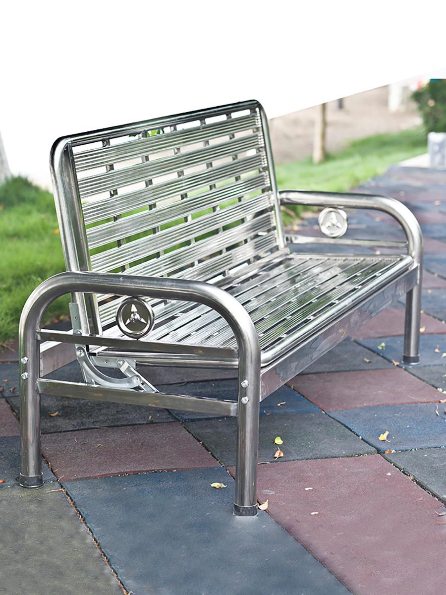 main_602481177954_0 두꺼워진 304 스테인리스 스틸 소파 침대 접이식 다기능 듀얼 용도 간단한 야외 홈 산업 스타일 긴 의자 - 이미지 1