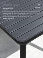 보라색 잎 야외 플라스틱 나무 테이블과 의자 조합 안뜰 정원 야외 식탁 야외 테라스 시골 마당 레저 테이블과 의자 - 이미지 4