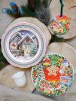 [크리스마스 선물] 프랑스 수입 GIEN 크리스마스 식기 세라믹 유럽 서양식 접시 및 접시 프랑스에서 제작 - 이미지 2