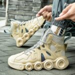 가을과 겨울 유행 하이탑 남성용 신발은 다재다능하고 인기 있는 온라인 연예인들이 즐겨 신으며 독창적인 틈새 디자인, 하이엔드 유행 남성용 아빠 패션 신발입니다. - 이미지 4