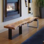 북유럽 원목 침대 겸 아침 식사용 긴 벤치 철제 통나무 신발 벤치 산업 스타일 특수 모양 벤치 받침 벤치 TV 캐비닛