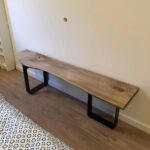 북유럽 원목 침대 겸 아침 식사용 긴 벤치 철제 통나무 신발 벤치 산업 스타일 특수 모양 벤치 받침 벤치 TV 캐비닛 - 이미지 3