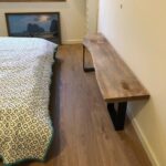 북유럽 원목 침대 겸 아침 식사용 긴 벤치 철제 통나무 신발 벤치 산업 스타일 특수 모양 벤치 받침 벤치 TV 캐비닛 - 이미지 4