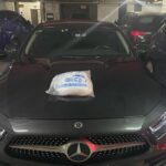 일회용 자동차 커버 자외선 차단 방수 비 플라스틱 투명 자동차 커버 자동차 먼지 커버 범용 간단 스프레이 페인트 보호 커버 - 이미지 5