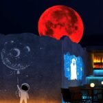 운석 질감과 폐허 스타일의 3D 달 샹들리에, 청두 최초의 시리아 전후 바, YIN의 동일한 분위기 조명 - 이미지 5