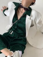 PAPERLLL Xinjian의 새로운 하이웨이스트 드레이프 점프수트, 여름 여성을 위한 얇은 스타일, 고급 허리 슬리밍 새틴 점프수트