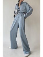 PAPERLLL Xinjian의 새로운 하이웨이스트 드레이프 점프수트, 여름 여성을 위한 얇은 스타일, 고급 허리 슬리밍 새틴 점프수트 - 이미지 2