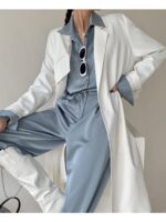 PAPERLLL Xinjian의 새로운 하이웨이스트 드레이프 점프수트, 여름 여성을 위한 얇은 스타일, 고급 허리 슬리밍 새틴 점프수트 - 이미지 4