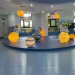 플래닛 샹들리에 별이 빛나는 하늘 플래닛 쇼핑몰 홀 유치원 놀이터 레스토랑 바 아트 구형 수지 램프 - 이미지 3