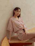 Xu Luer LUREHSU 정품 구매 R211346 새틴 드로스트링 파자마 아우터웨어 스타일 점프수트 가을 신제품 - 이미지 4